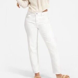 Everlane The Summer Jeans White Straight Leg Cotton Denim Pants  Women's 24 00